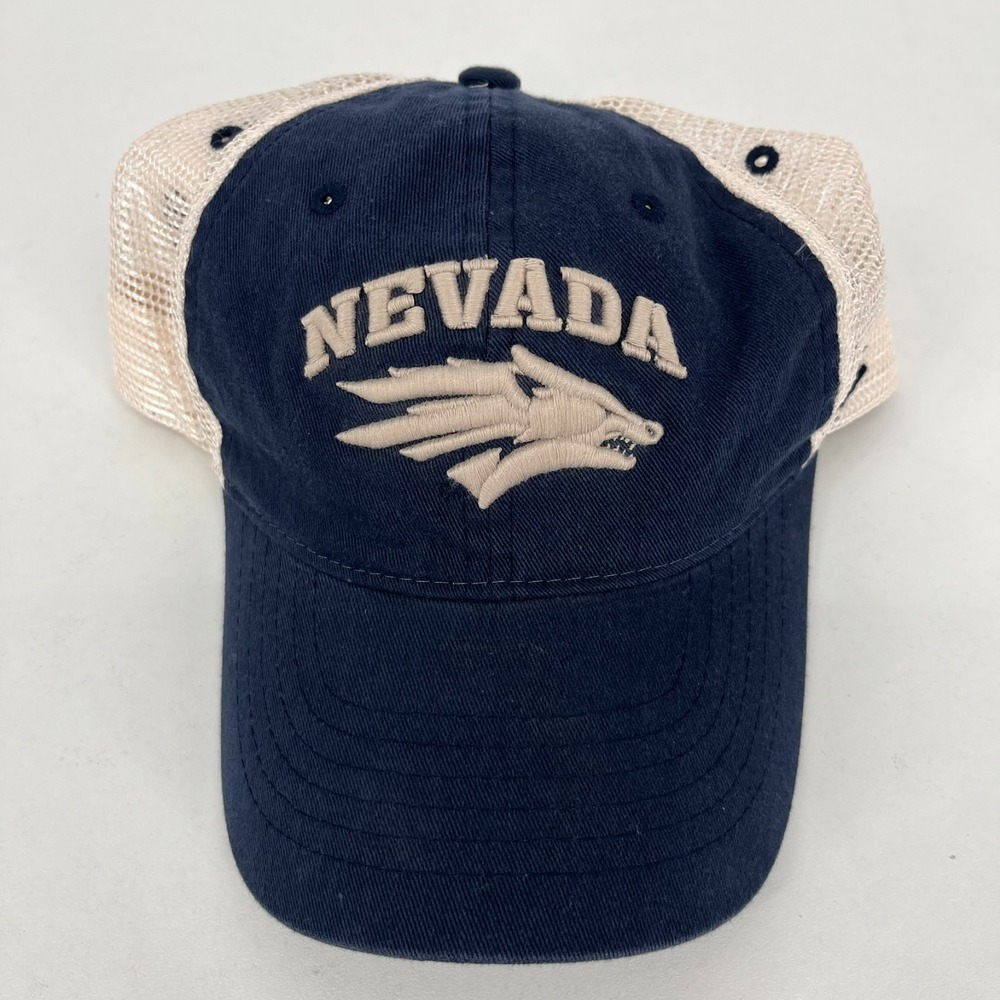 Zephyr Nevada Wolf Pack Trucker Hat Navy Blue Cream Snapback NCAA Cap